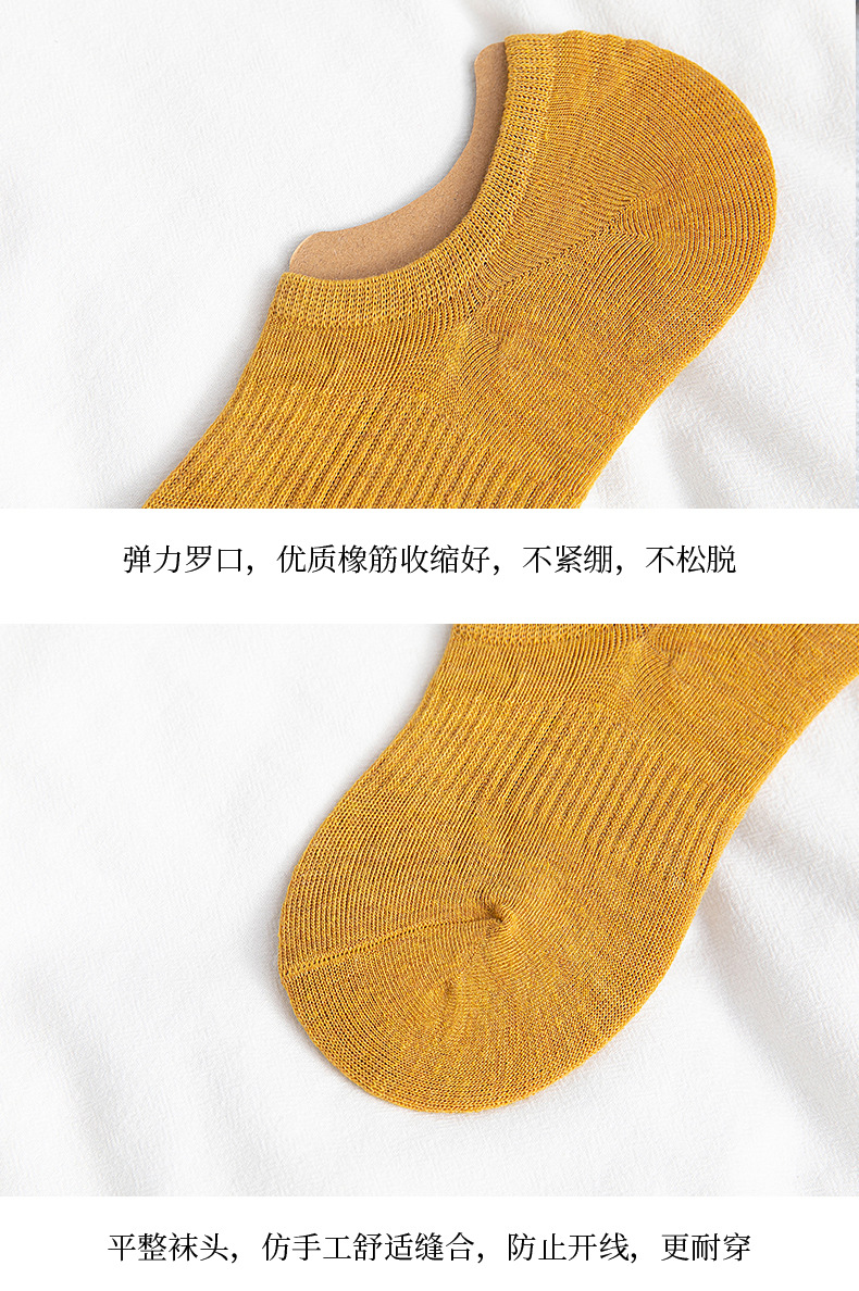 袜子女夏季韩版船袜防臭薄款隐形硅胶防滑不掉跟短袜浅口低帮袜子详情15