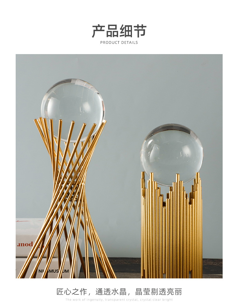 Wholesale of light luxury crystal ball handicrafts for home decoration, living room entrance, wine cabinet, office desk ornaments pic 16