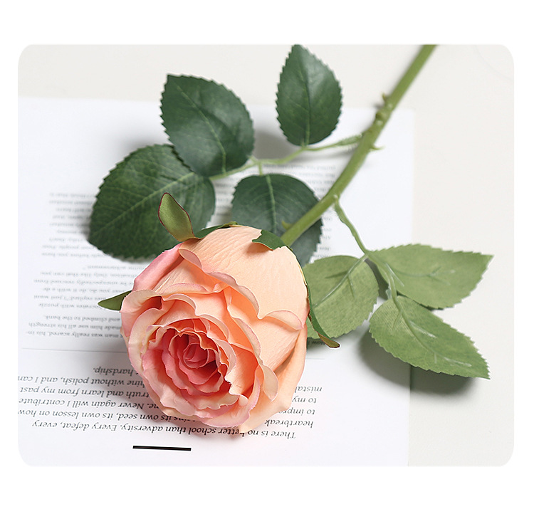 新款单头仿真玫瑰花束婚庆软装装饰高级感绢花花艺办公文化园艺用品详情10