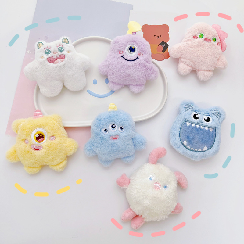 ins可爱卡通毛怪胸针毛绒小怪兽书包钥匙配饰玩偶diy围巾手工辅料详情2