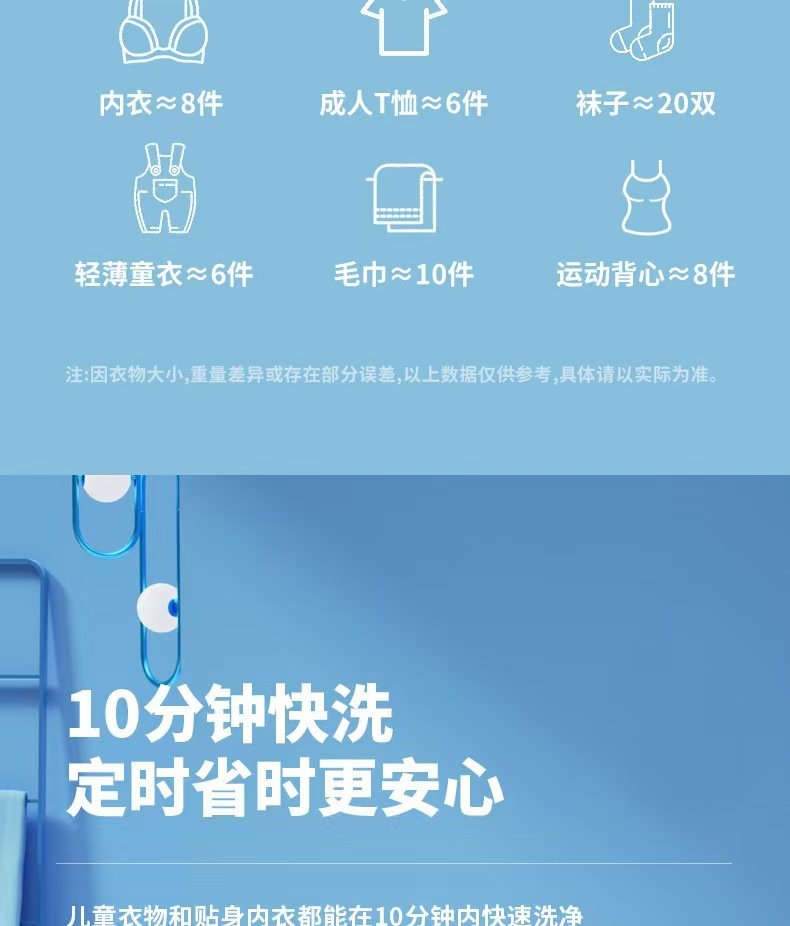 工厂直销迷你洗衣机家用洗沥一体宿舍内衣裤袜子便携式洗鞋机现货详情11