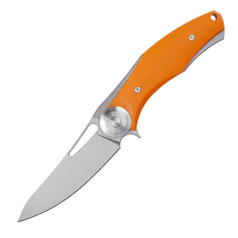 Cross-border best-selling bear head high-end folding knife D2 steel G10 handle folding knife, outdoor camping survival fishing knife pic 4