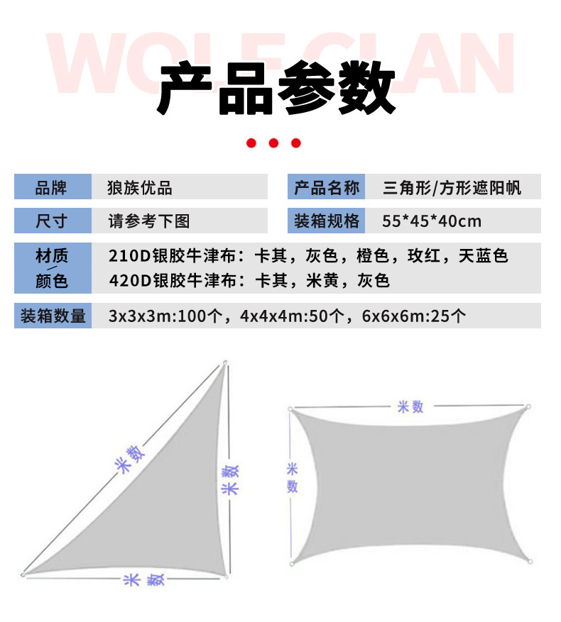 Canopy sunshade fabric, triangular thickened Oxford fabric, outdoor canopy, swimming pool, courtyard, balcony, sun protection, water resistance, sunshade sail pic 11