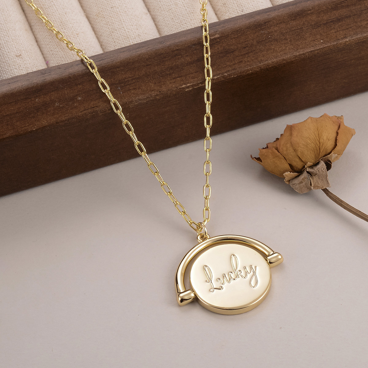 European and American letter fashion pendant, niche round English collarbone chain, versatile for women, light luxury, diamond-encrusted, personalized factory wholesale pic 25