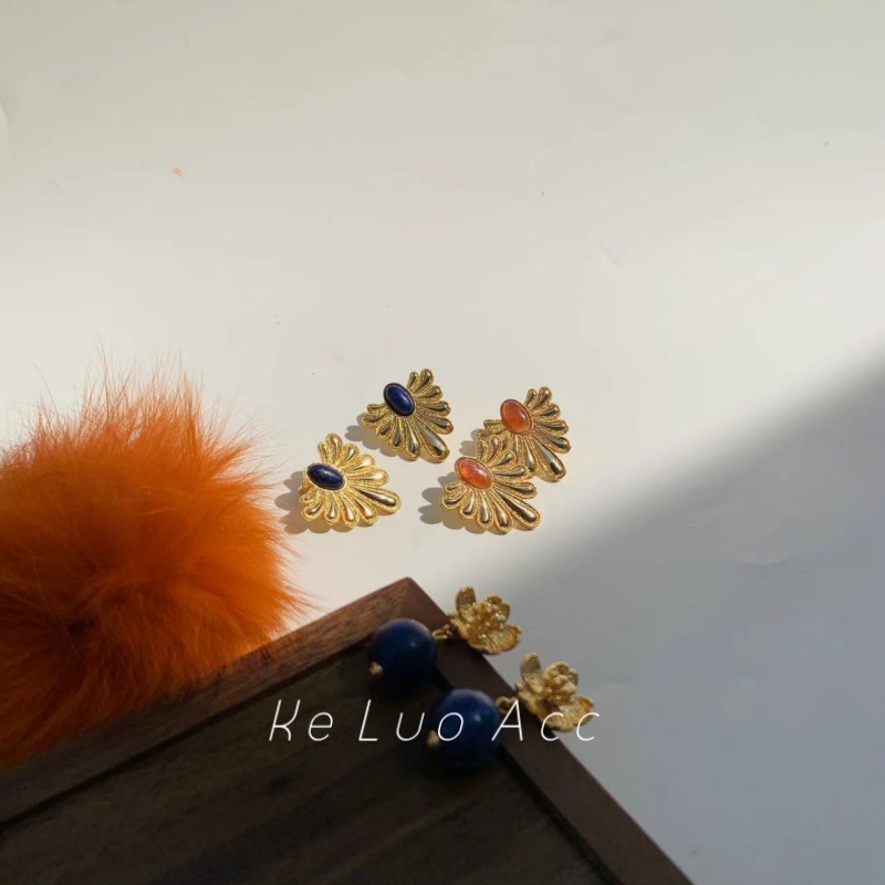 原创天然宝石耳环欧美精致复古耳饰轻奢高级感小众翅膀水滴耳环女详情6