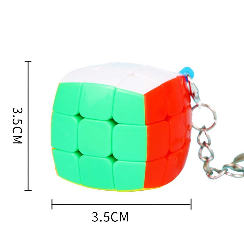 跨境3.5CM小魔方面包钥匙扣挂件实色三阶面包减压魔方益智玩具详情4
