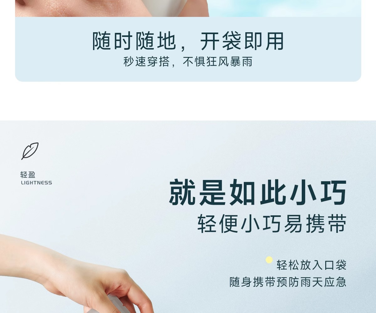 一次性雨衣便携加厚款卡片包装成人儿童学生雨披景区旅游长款连体详情8