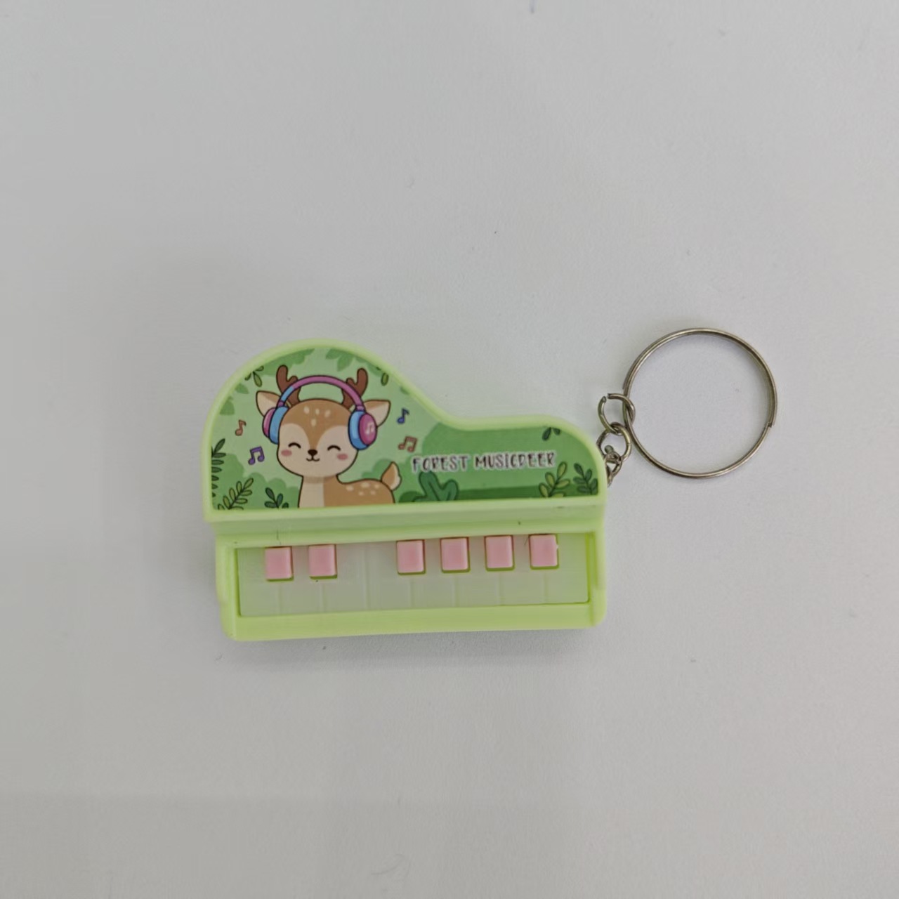 New light-emitting toy cross-border mini flashing piano keychain pendant, cute cartoon keychain gift wholesale pic 2