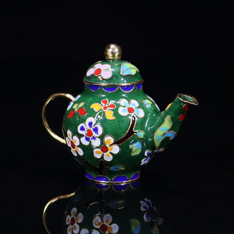Beijing Jingtai LAN craft Cultural gift and decorative items: copper body cloisonne enamel filigree silver blue jars and POTS pic 8