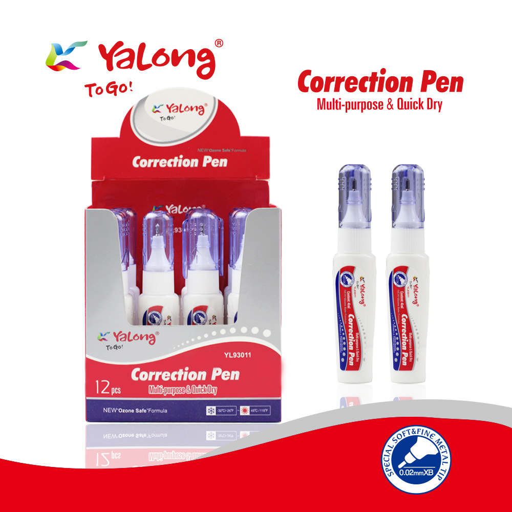 Yalong original design mini size 4 ml quick drying office students can use metal tip correction pic 2