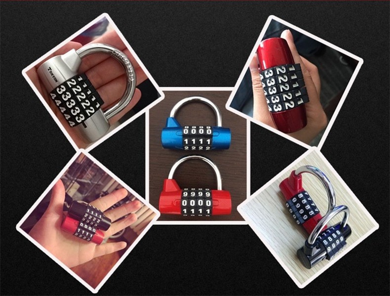 New 5-digit mechanical U-shaped anti-theft door, metal password padlock, suitcase drawer, gym password lock pic 3