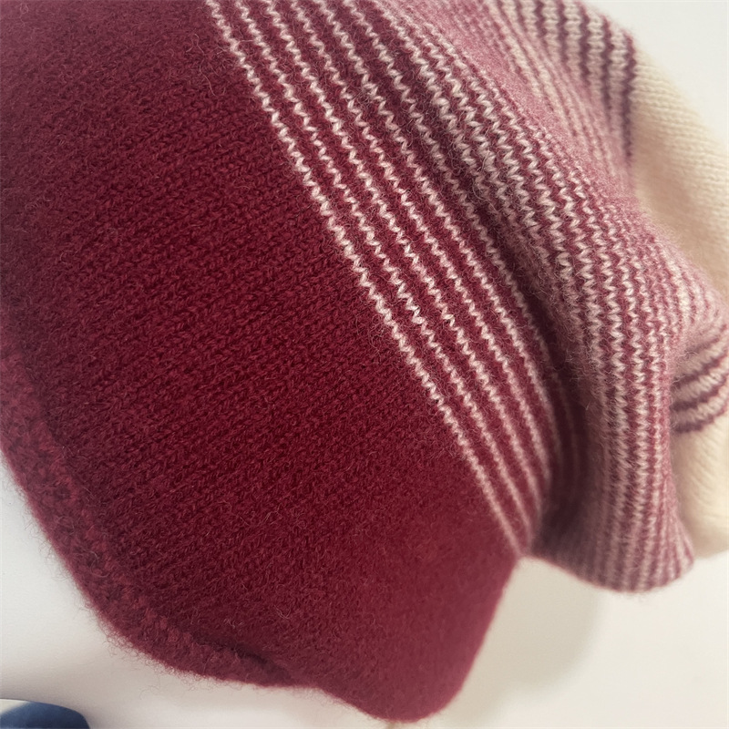 100%美丽诺极细羊毛秋冬保暖针织帽 时尚卷边休闲成人帽子 堆堆帽包头毛线帽保暖款详情11