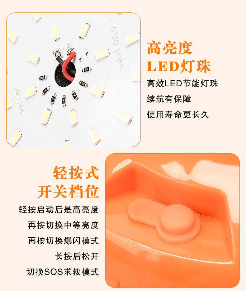 High-intensity led flying disc lamp, bulb lamp, emergency lighting in case of power failure, household ultra-bright outdoor night market wireless lamp, rechargeable pic 12