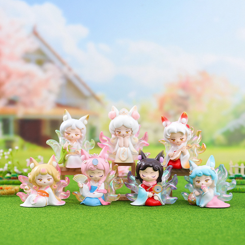 ins少女心九尾雅集网红手办青丘狐狸潮玩盲盒女生公仔小礼物批发详情15