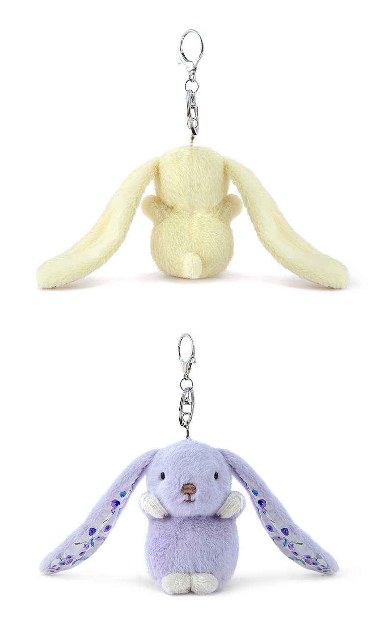 Wholesale of genuine, niche and small floral garden ear-hanging rabbit plush pendants for student schoolbags and key buckles pic 8