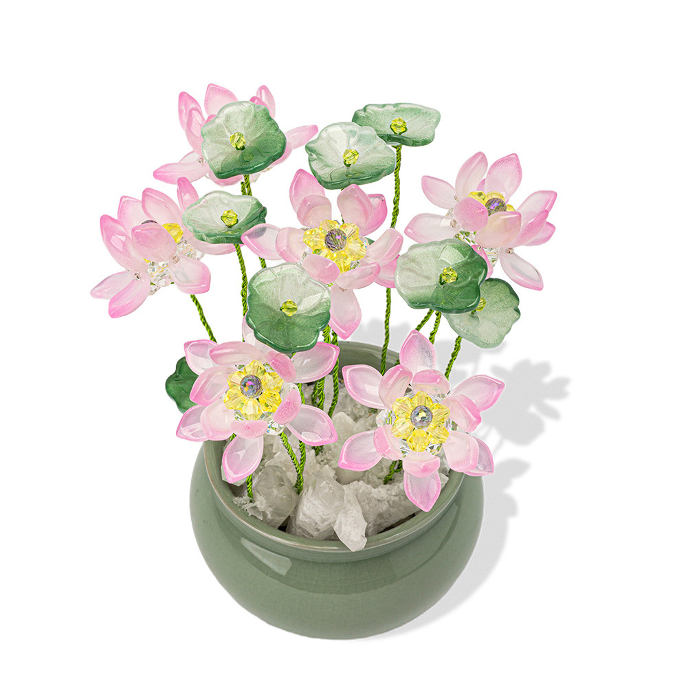 厂家批发网红莲莲清新荷花新款车载摆件工艺品送礼装饰用品男女详情15