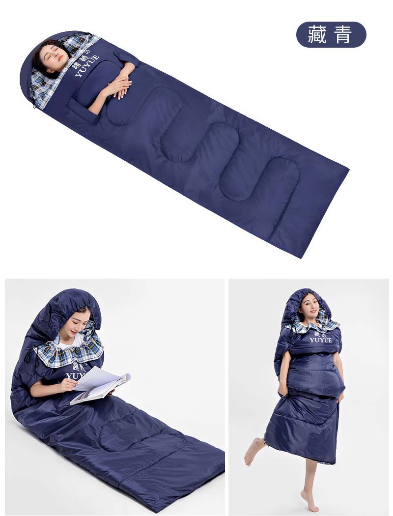 Factory wholesale adult outdoor sleeping bags, single person in spring, autumn and winter, spliced thickened sleeping bags for midday rest, travel and camping pic 6