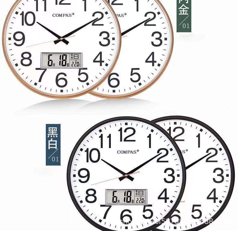 康巴丝静音挂钟客厅钟表创意现代简约挂表时钟挂墙时尚石英钟家用详情19