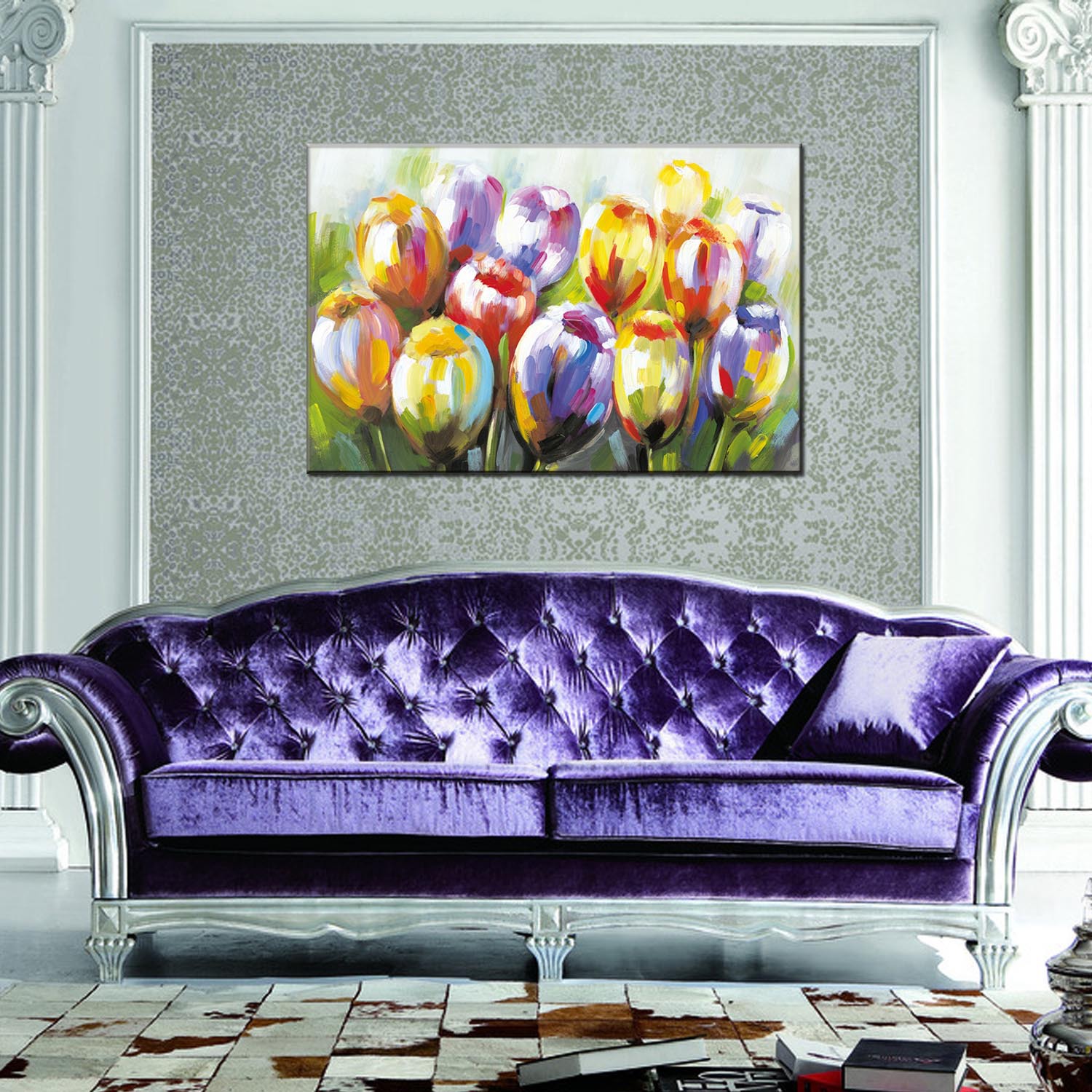 2021 New still life floral decorative paintings, restaurant and bedroom wall paintings, apartment, hotel and guesthouse matching paintings pic 5