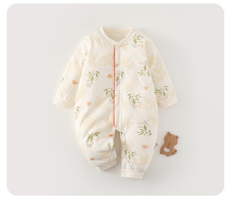 婴儿衣服宝宝秋冬款40克夹棉新生儿a类连体衣婴幼儿薄棉爬服保暖详情11