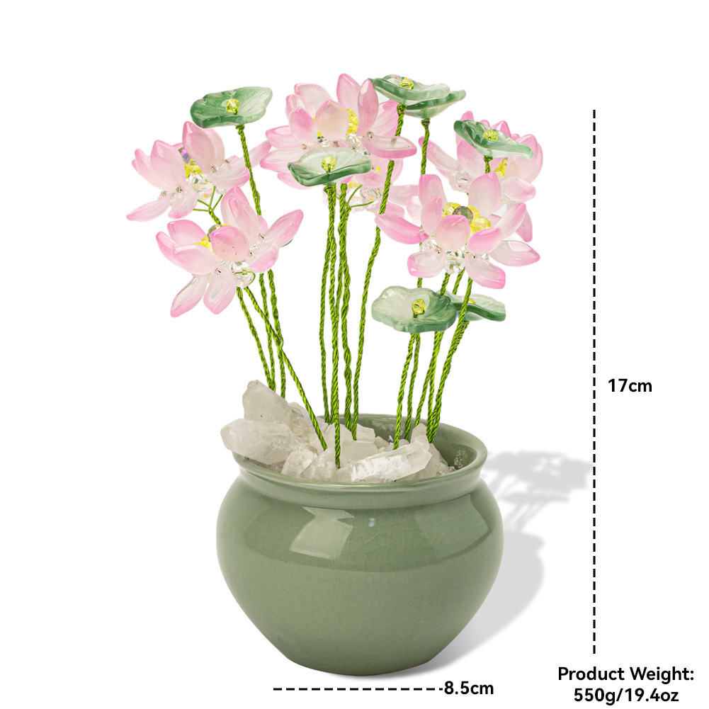 厂家批发网红莲莲清新荷花新款车载摆件工艺品送礼装饰用品男女详情17