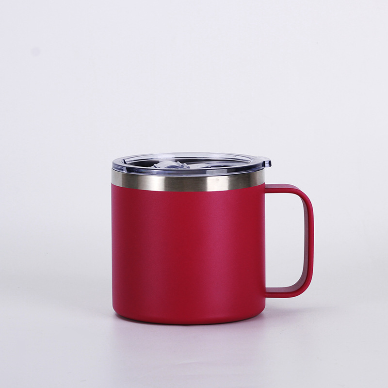Cross-border 12oz and 14oz stainless steel handle cups, vacuum double-layer large-capacity insulated cups, household portable mugs pic 9
