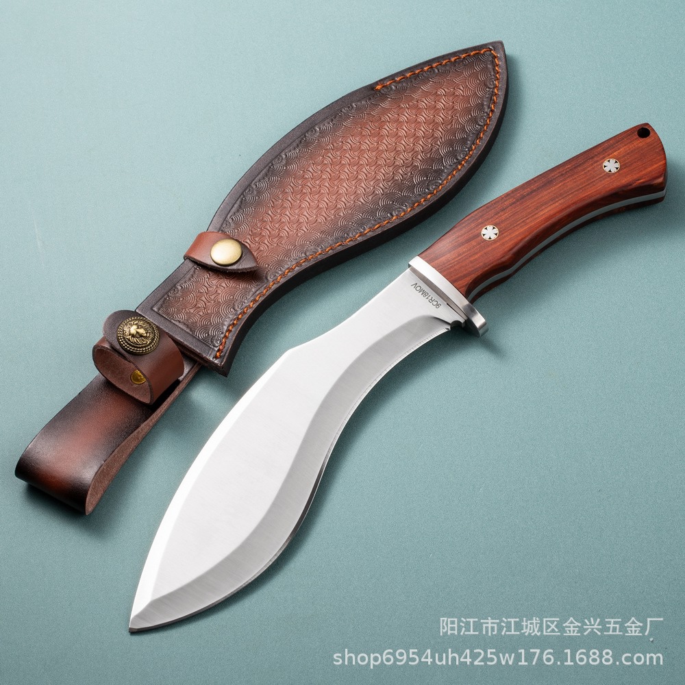 Cross-border bestseller: Straight knife, small curved knife, one-piece keel, outdoor camping, wilderness survival, high-hardness meat cutting knife, straight knife pic 6