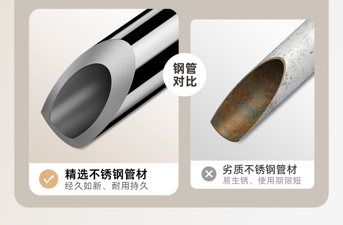 【包邮】不锈钢晾衣杆阳台伸缩卫生间免打孔浴室浴帘杆卧室窗帘杆详情9