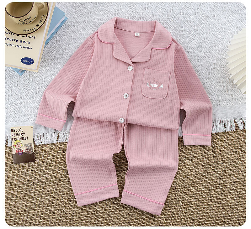 2024新款秋冬儿童开衫内衣套装男童女童秋冬长袖休闲家居服代发详情10