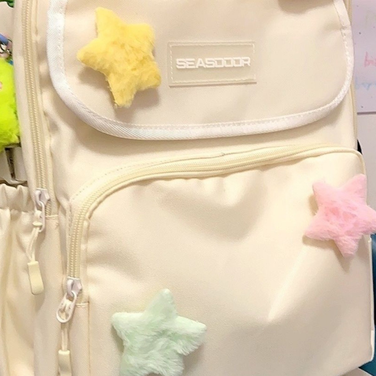 可爱毛绒星星胸针包包挂件鞋扣少女心秋冬颜值别针亚文化配件装饰详情4