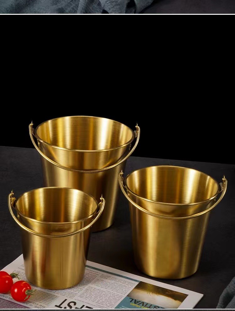 Creative Korean-style 304 stainless steel snack, French fries, fried chicken bucket, KTV bar, ice cube bucket, dining room, fried food bucket, snack basket pic 16