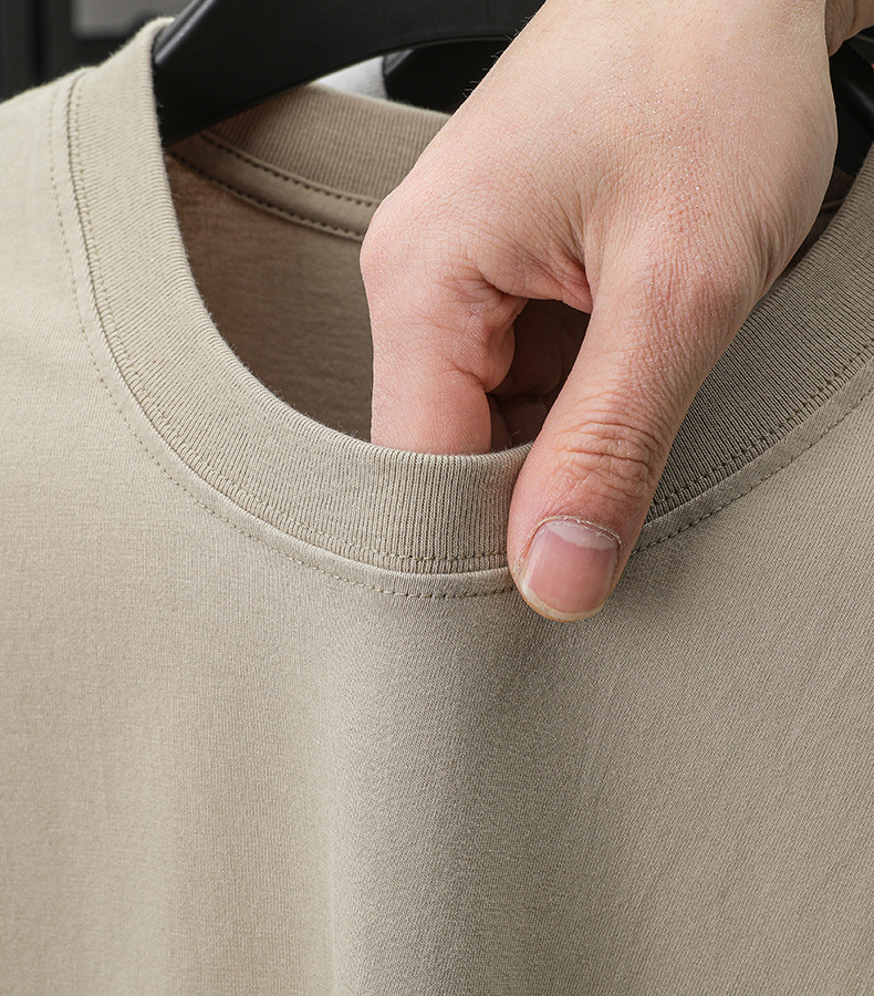 2025夏季新款7A抗菌透气男士短袖t恤14色230克纯棉圆领休闲T恤男详情43