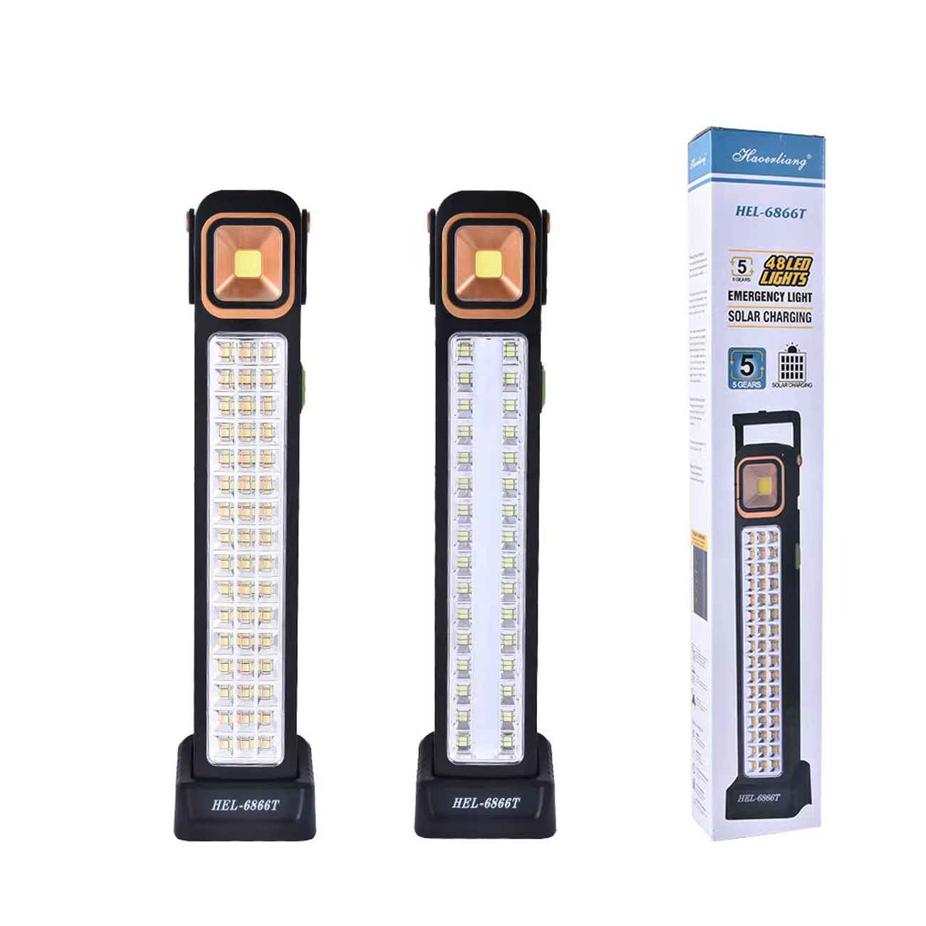 Solar-powered portable lamp, outdoor multi-functional emergency light, led flashlight, emergency lighting lamp 6866T pic 4