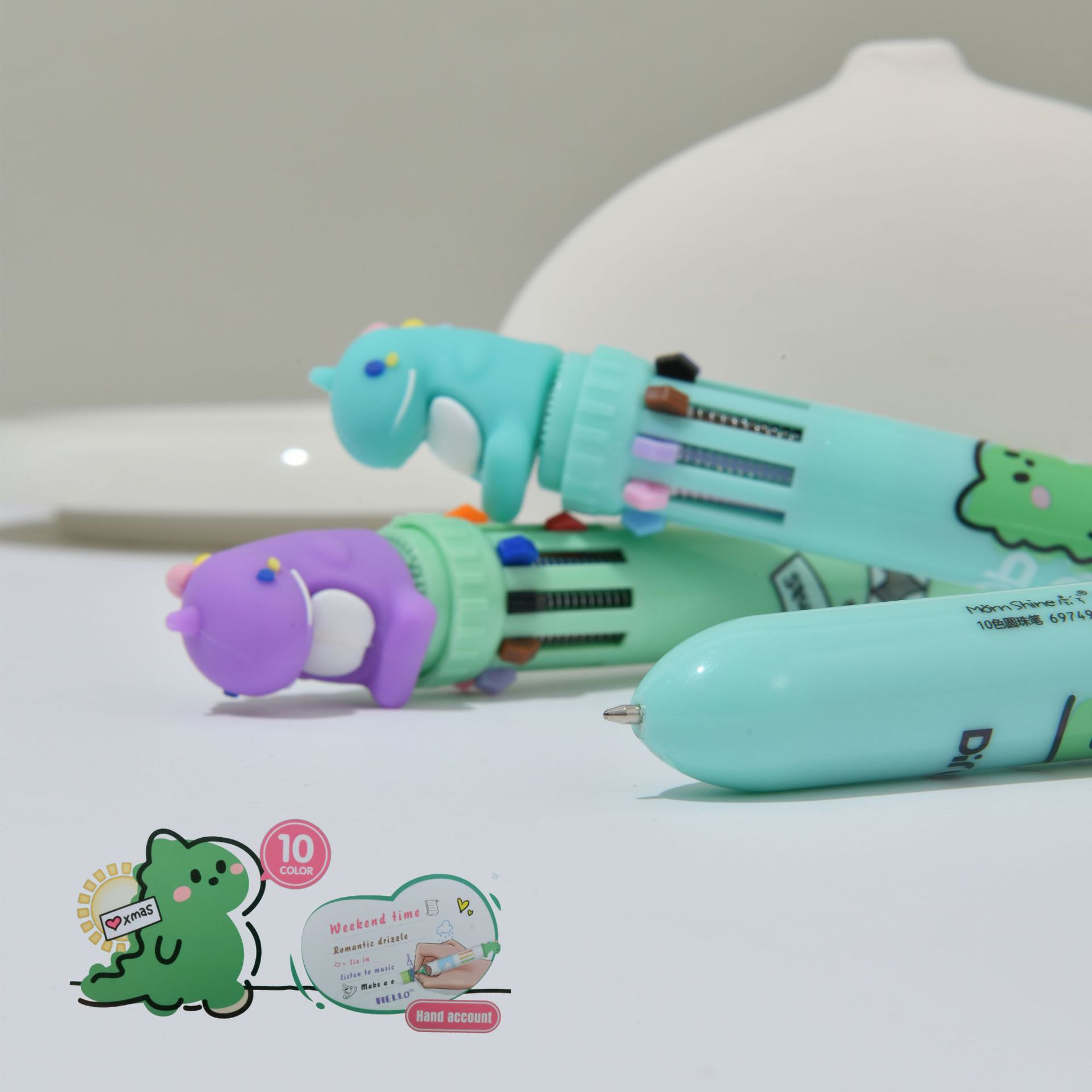 Chenxi cartoon-shaped notebook, ten-color ballpoint pen, multi-color pen, and colorful stationery for primary and secondary school students pic 7