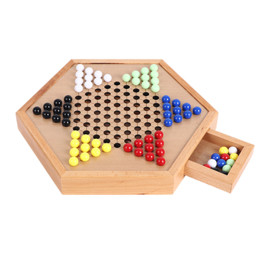 跳棋木质棋盘益智桌游亲子互动厂家直销多款式一件代拼图拼板玩具详情19