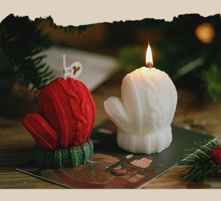 圣诞节装饰品手工伴手礼礼品跨境创意蠟燭圣诞手套香薰蜡烛定制详情2