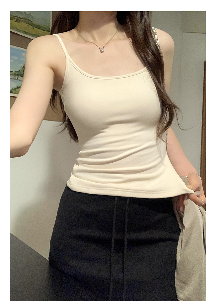 港风高级设计感辣妹别致带胸垫小吊带女夏季2024新款无袖外穿内搭详情32