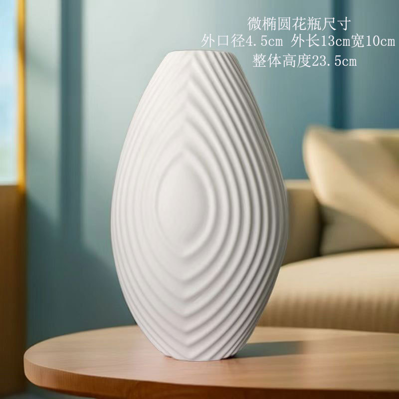 2025 nordic wind jarrón de cerámica blanca hogar moderno y simple escritorio decorativo pieza de montaje hidroponía flores flores secas contenedor pic 5