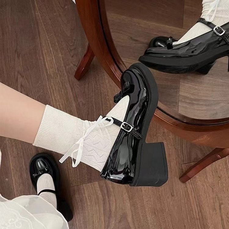 圆头百搭单鞋日系jk学院风配裙子秋季新款高跟小皮鞋女玛丽珍女鞋详情9