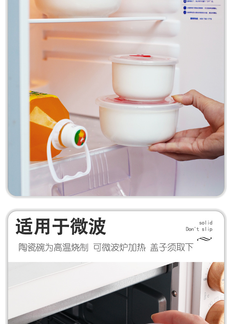 密封带盖便携保鲜碗 家用冰箱保鲜碗学生方便面便当盒汤碗饭碗详情5