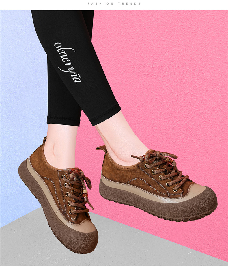 真皮厚底加绒休闲运动女鞋2025秋冬新款板鞋时尚百搭鞋子女款详情6