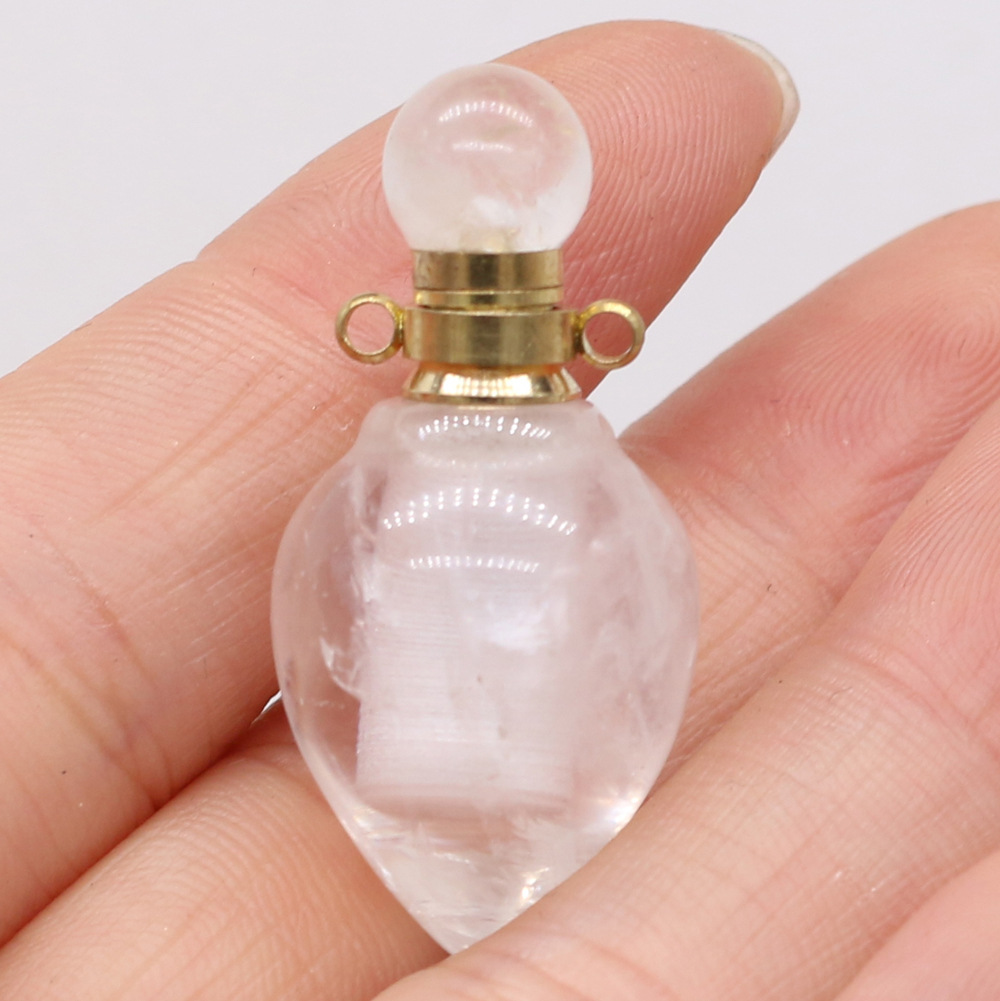 Exquisite natural semi-precious stone perfume bottles, white crystal, various shapes, DIY accessories, fashionable and exquisite wholesale production pic 15