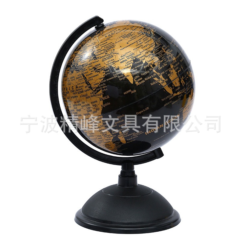 14.2cm英文全塑高清旋转地球仪摆件 跨境热销地理教学地球仪模型详情6