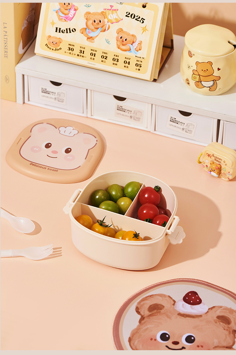 方形吐司饭盒便当盒带盖便携水果盒小学生分格餐盒高颜值塑料饭盒详情9