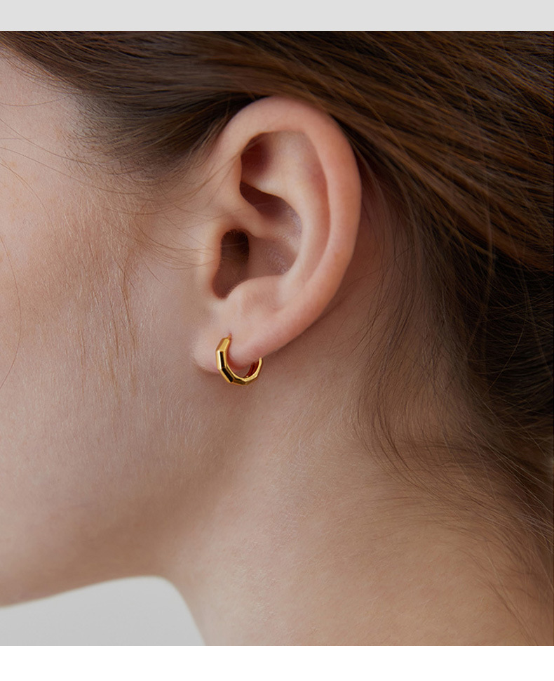 S925纯银耳环切面夏季基础小众极简耳饰百搭气质饰品女高级感耳钉详情10