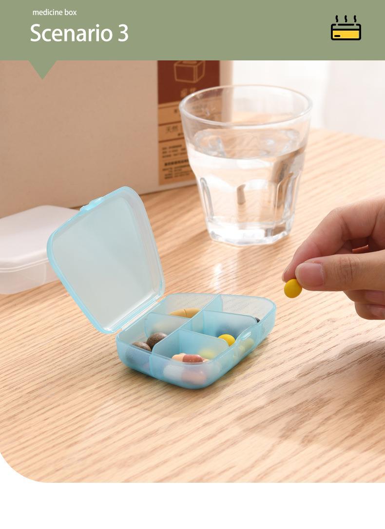 The new 5-compartment small medicine box, pill box, portable tablet packaging and storage box, shaker cup accessory can be printed with logo pic 15