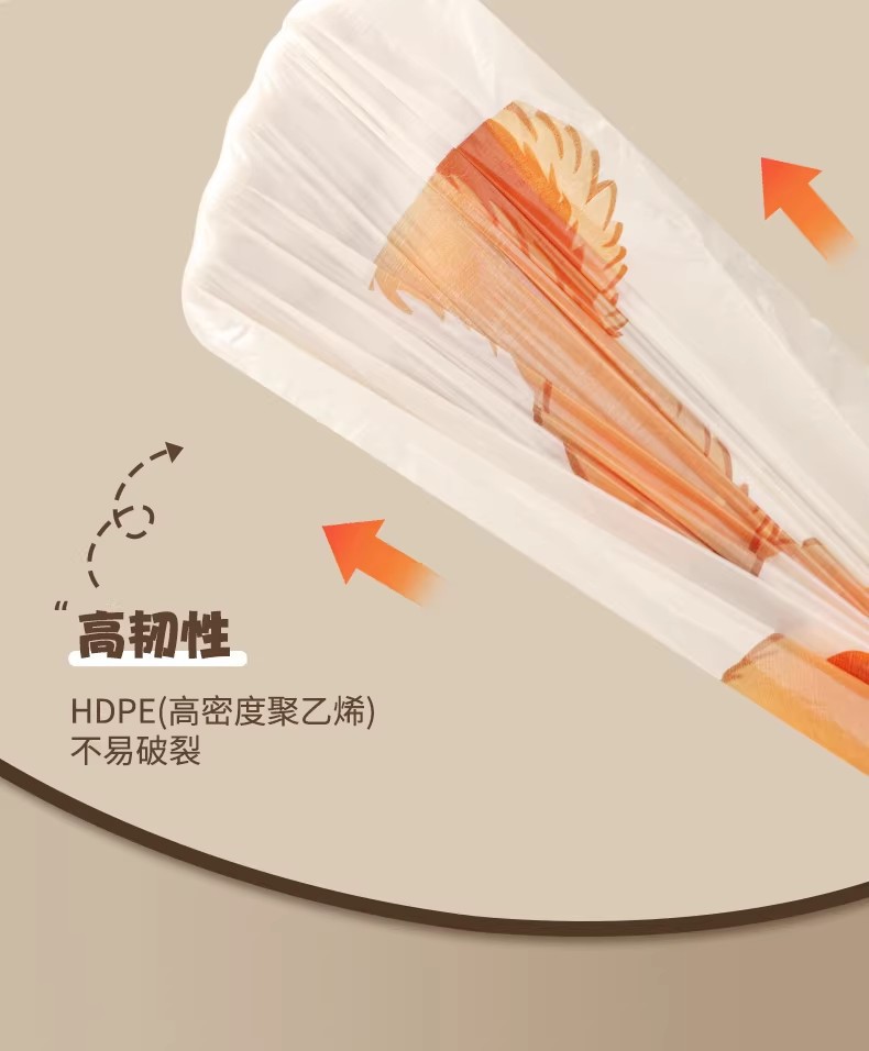 Tear-free thickened hand-held garbage bags, household extra-thick large-sized printed plastic bags, specially designed for bedrooms and kitchens pic 6