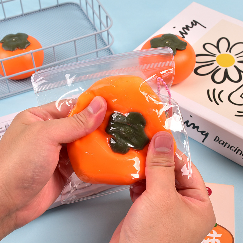 创意仿真水果柿子流体捏捏乐慢回弹发泄解压玩具食玩捏捏减压神器详情7