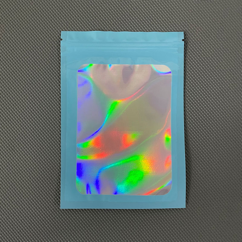 In-stock color window laser self-sealing bags, jewelry packaging bags, phone cases, plastic bags, food sealing bags with fixed logos pic 12