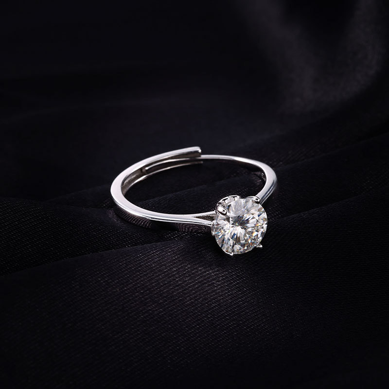 Zhuoheng Select 925 pure silver Moissanite ring wholesale, half of the market, rising steadily, open ring one carat pic 16